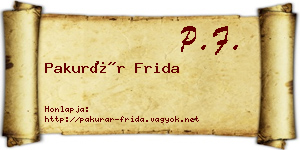 Pakurár Frida névjegykártya